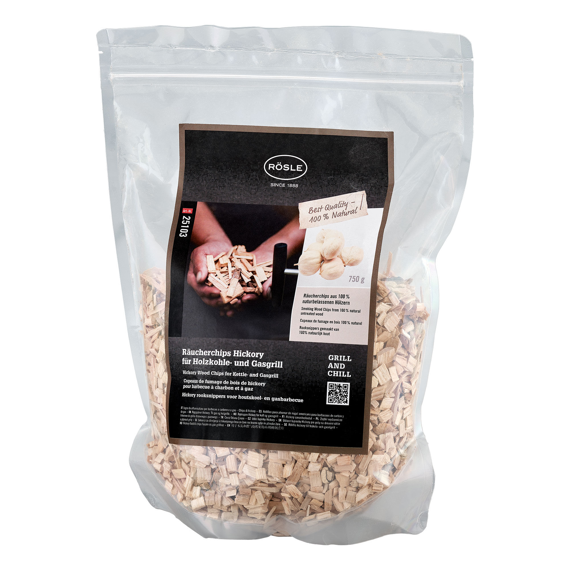 Rösle 25103 Räucherchips Hickory, braun, 750 g