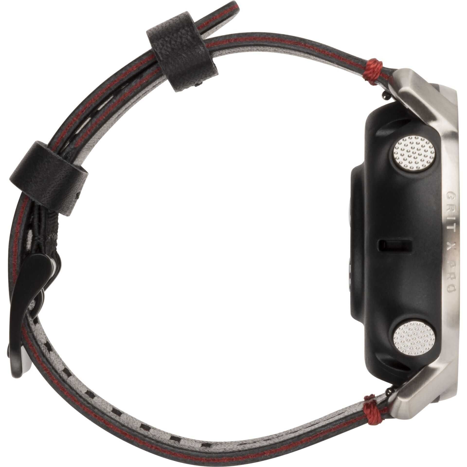 Polar Grit X Pro - Titan - Sportuhr mit Band - perforiertes Leder - grau - Bandgröße: M/L