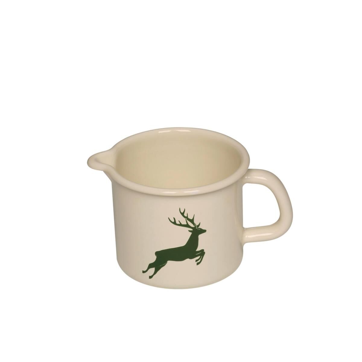 Riess Schnabeltopf Ø12 cm 1 Liter Emaille Country Hirsch grün