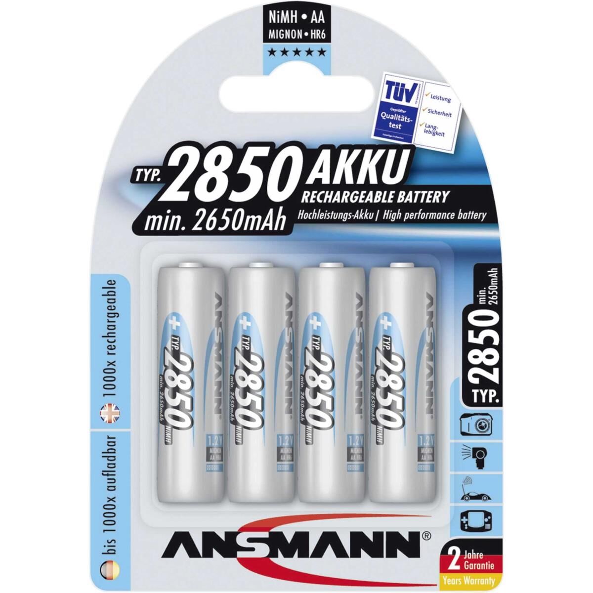 ANSMANN Mignon - Batterie 4 x AA-Typ - NiMH - (wiederaufladbar) - 2850 mAh