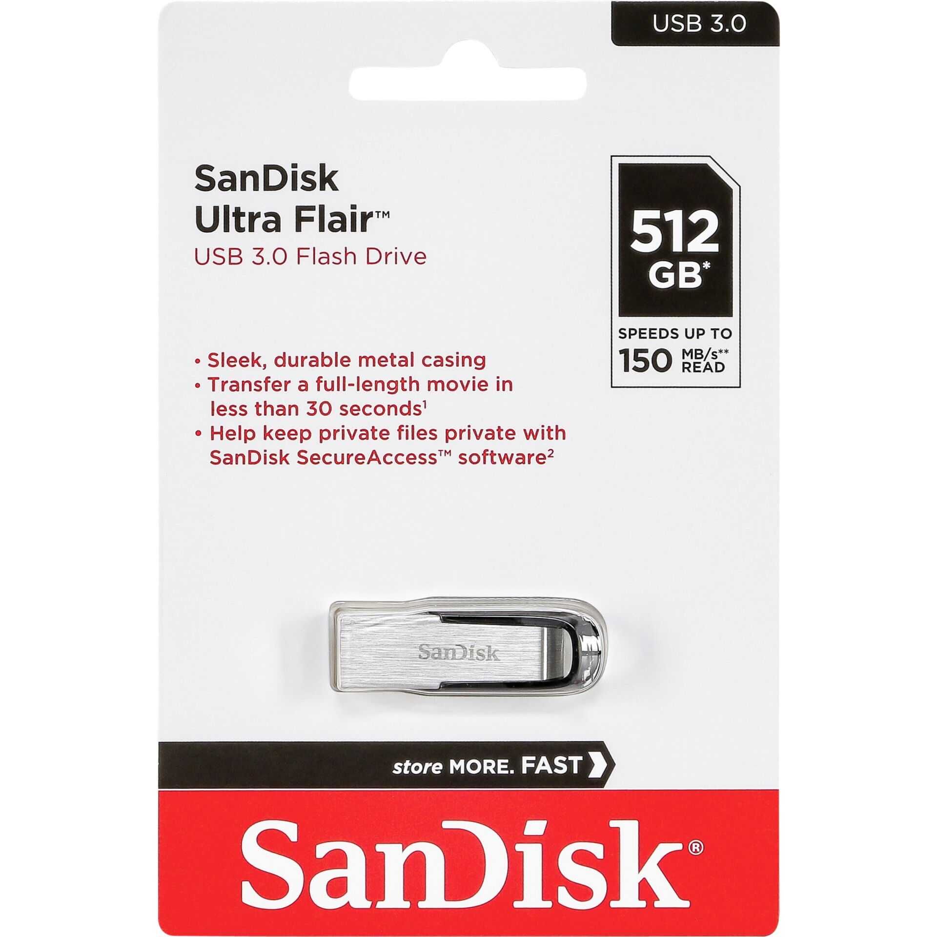 SanDisk Ultra Flair - USB-Flash-Laufwerk - 512 GB - USB 3.0