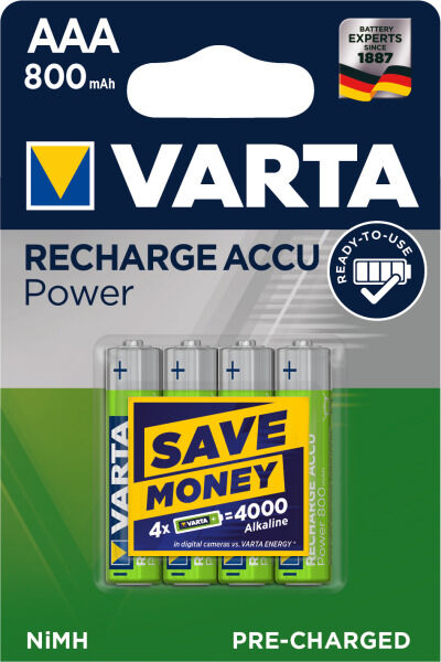 Varta HR3 Akku Micro Power 800mAh 4-er Blister / ready to use