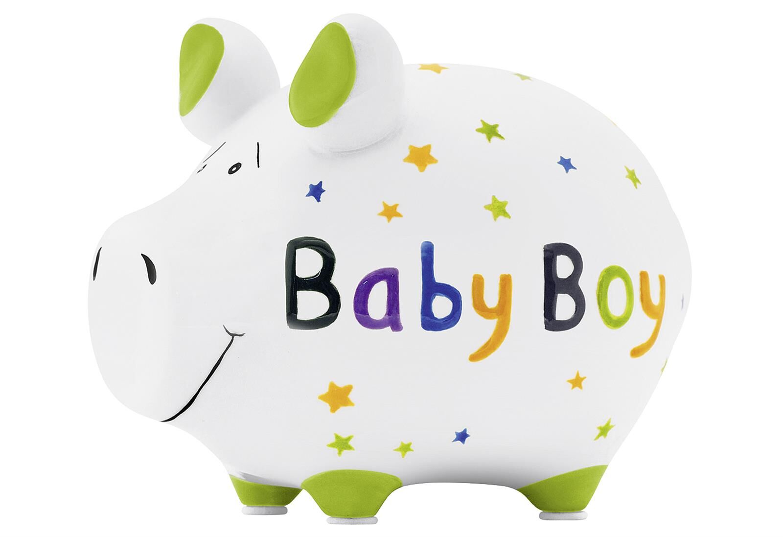 KCG Sparschwein Baby Boy Keramik mit Stopfen 12x10cm