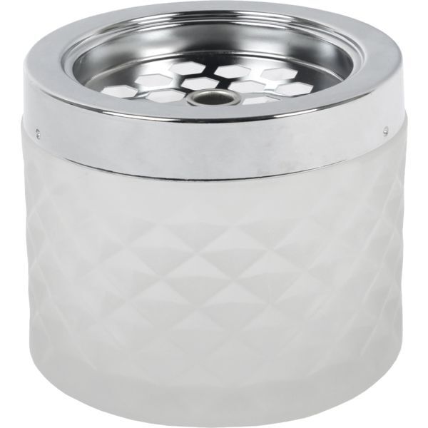 Windascher Glas, mit Edelstahldeckel, matt, weiß, Höhe: 67 mm, ø: 96 mm