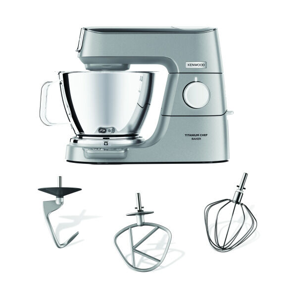 KENWOOD Küchenmaschine Chef Titanium KVC65.001WH 1200W LEdstSch Waage+Timer