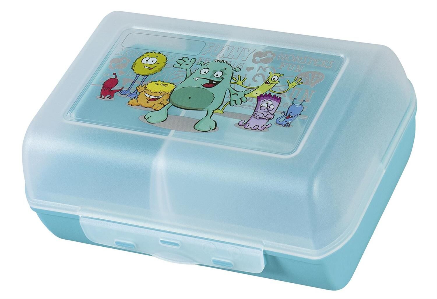 EMSA Brotdose Variabolo 16x11x7 cm mit Trennwand türkis/Monster