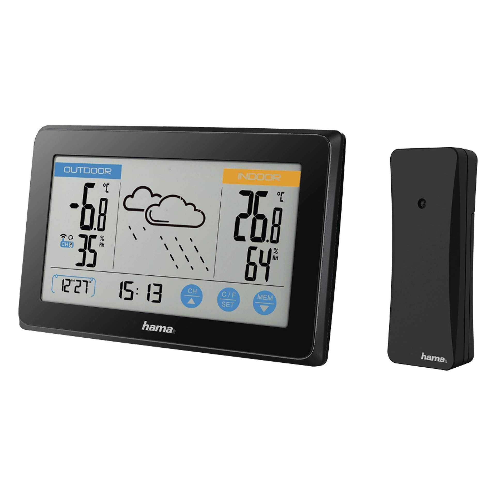 Hama Touch - Wetterstation - kabellos - Schwarz