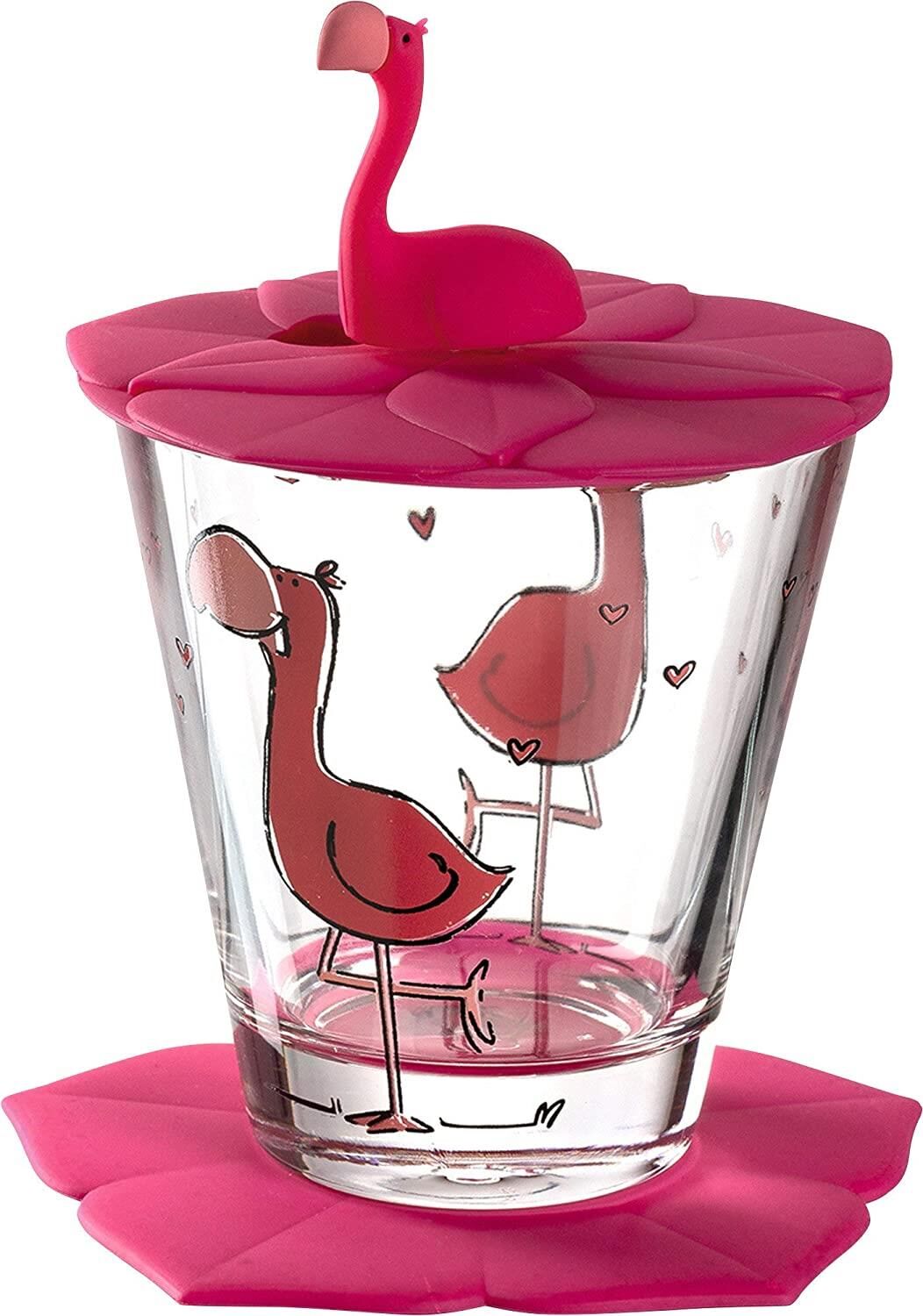 LEONARDO Kindertrinkglas Flamingo 3tlg Bambini Trinkglas