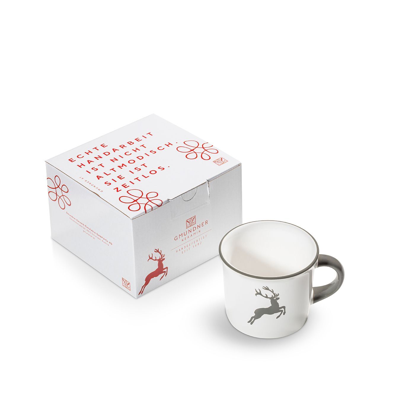 Gmundner Keramik Grauer Hirsch, Kaffeehäferl (0,24 L)