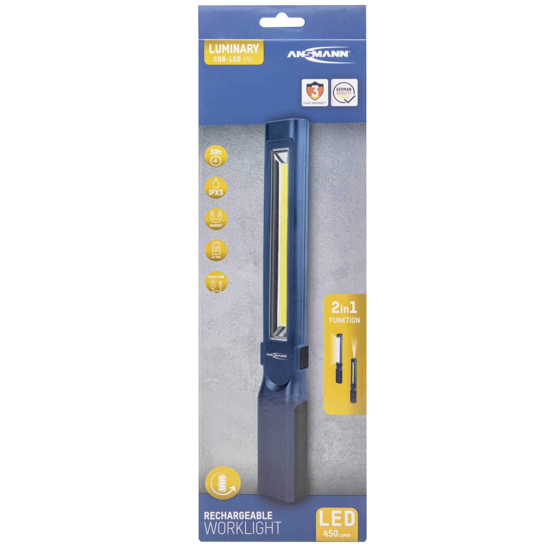 ANSMANN WL450R slim - Arbeitsbeleuchtung - LED - 4 W - weißes Licht - narrow