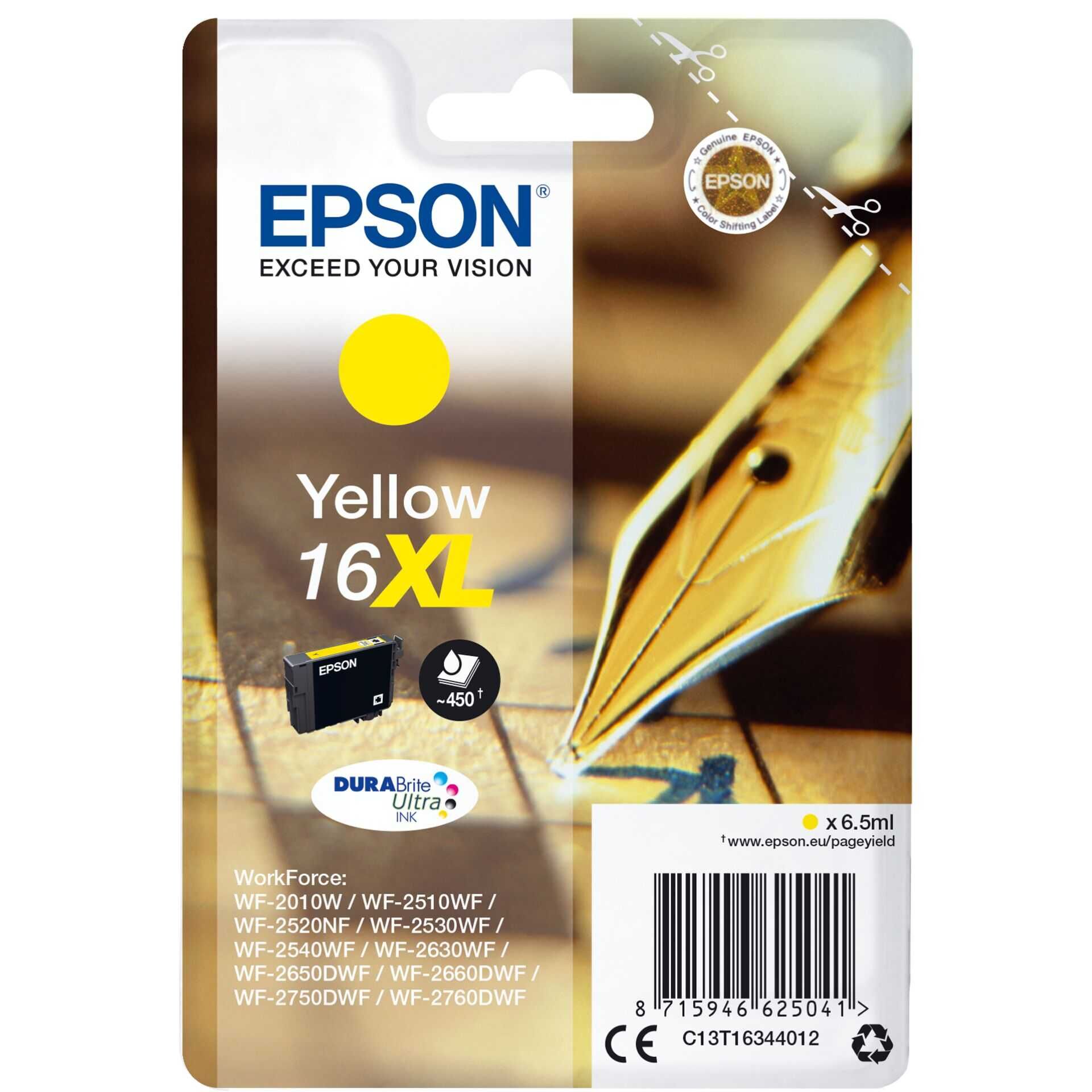 Epson 16XL - 6.5 ml - XL - Gelb - Original - Blisterverpackung