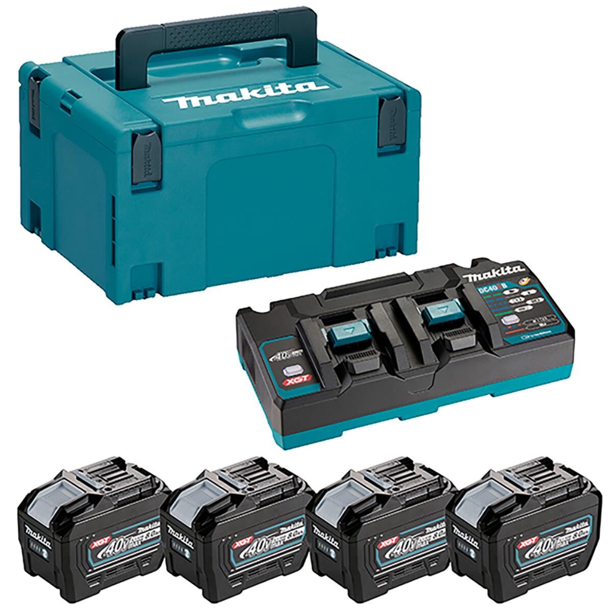 Makita Akku Power Source Kit 4 x 8,0 Ah, XGT 40 V max 40 V max • Li-ion • 8,0 Ah • 4 Akkus
