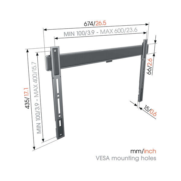 Vogel's Elite TVM5605 FLAT fix TV-Wandhalter 40-100" (102-254 cm)