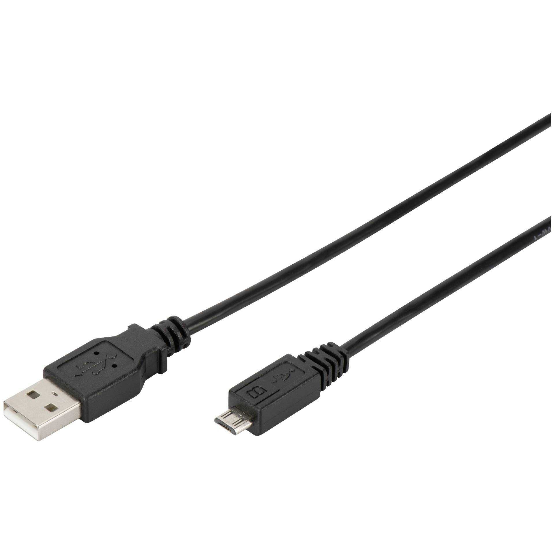 ASSMANN - USB-Kabel - Micro-USB Typ B (M) bis USB (M) - 1 m - geformt - Schwarz