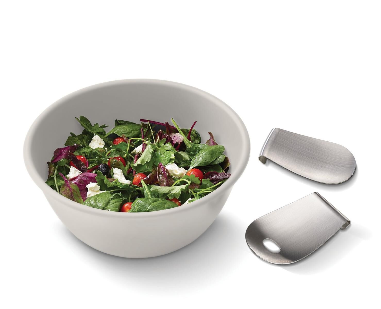 Joseph Joseph Uno   Salatschüssel mit Edelstahl Salatbesteck   Steinfarben
