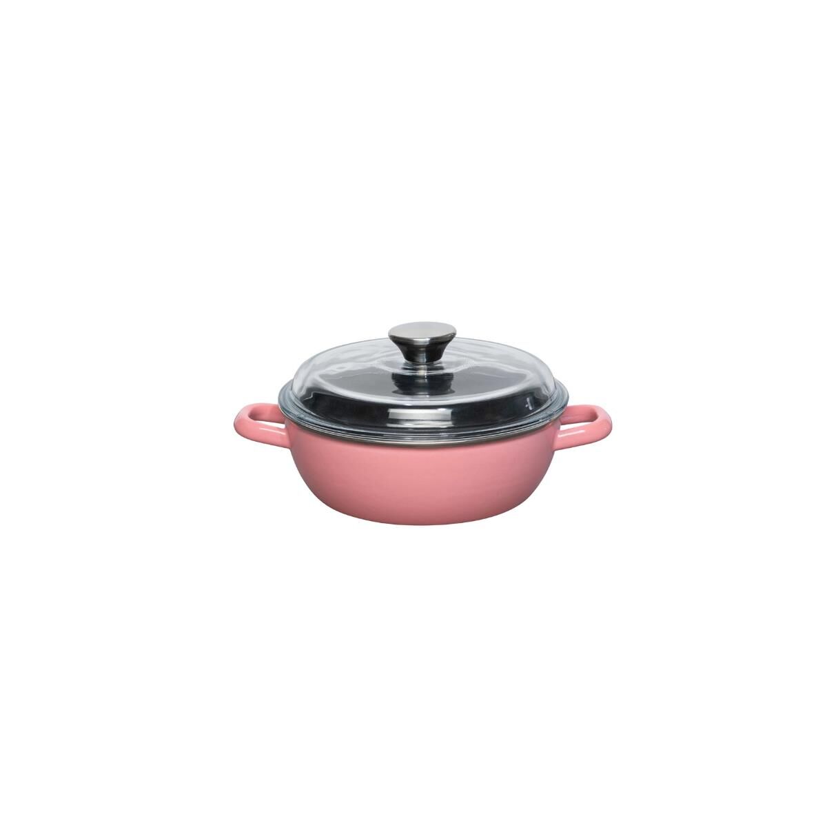 Riess Schmorpfanne mit Glasdeckel 20cm Pink