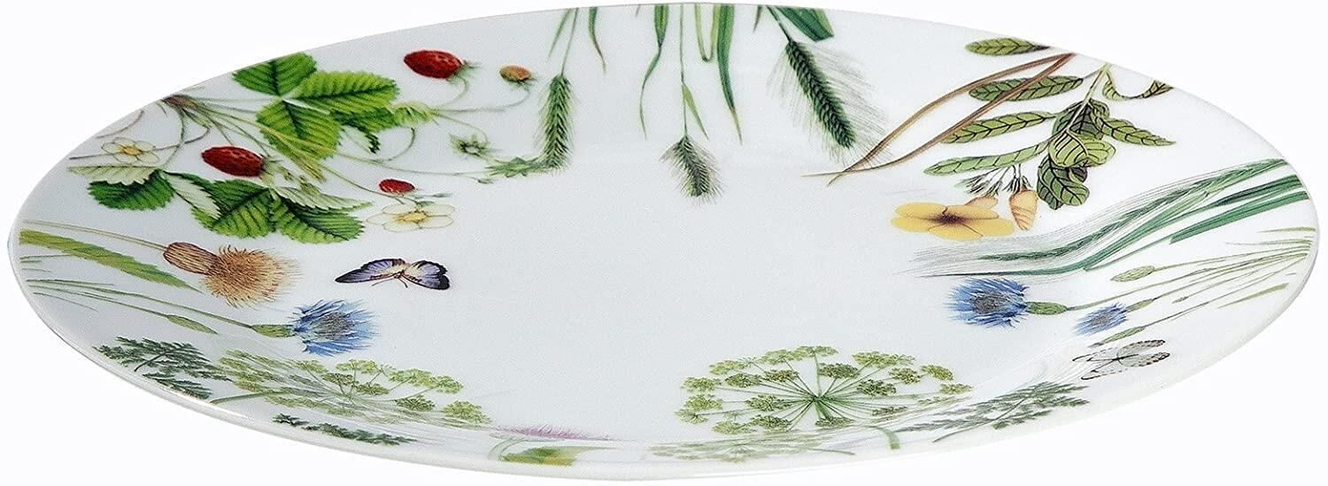 Gilde Teller, "Wild Flowers", Schmetterlingmotiv, Blumenmuster, Porzellan, weiß, VE 6, H. 2 cm, D. 19 cm