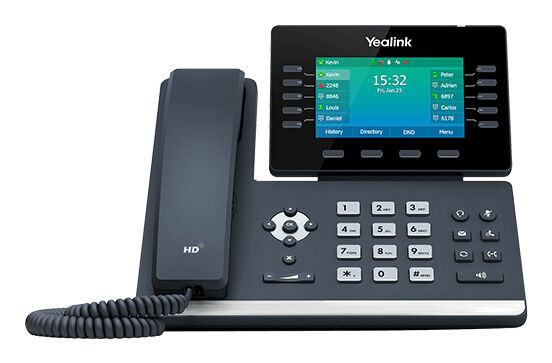 Yealink SIP-T54W - VoIP-Telefon - mit Bluetooth-Schnittstelle mit Rufnummernanzeige - IEEE 802.11a/b/g/n/ac (Wi-Fi) - dreiweg Anruffunktion - SIP, SIP v2, SRTP
