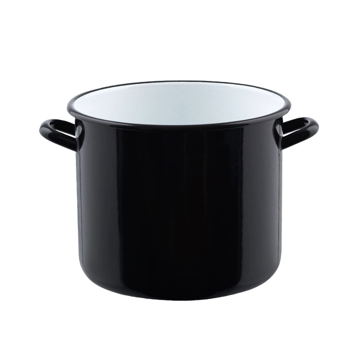 Riess Classic Riesen Topf mit Bördel Ø20cm, 4 Liter Emaille schwarz ohne Deckel