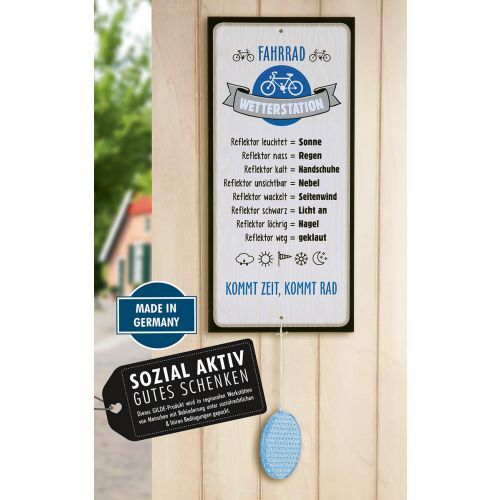 GILDE Alu Schild Wetterstation Fahrrad  Reflektor, blau, grau und beige