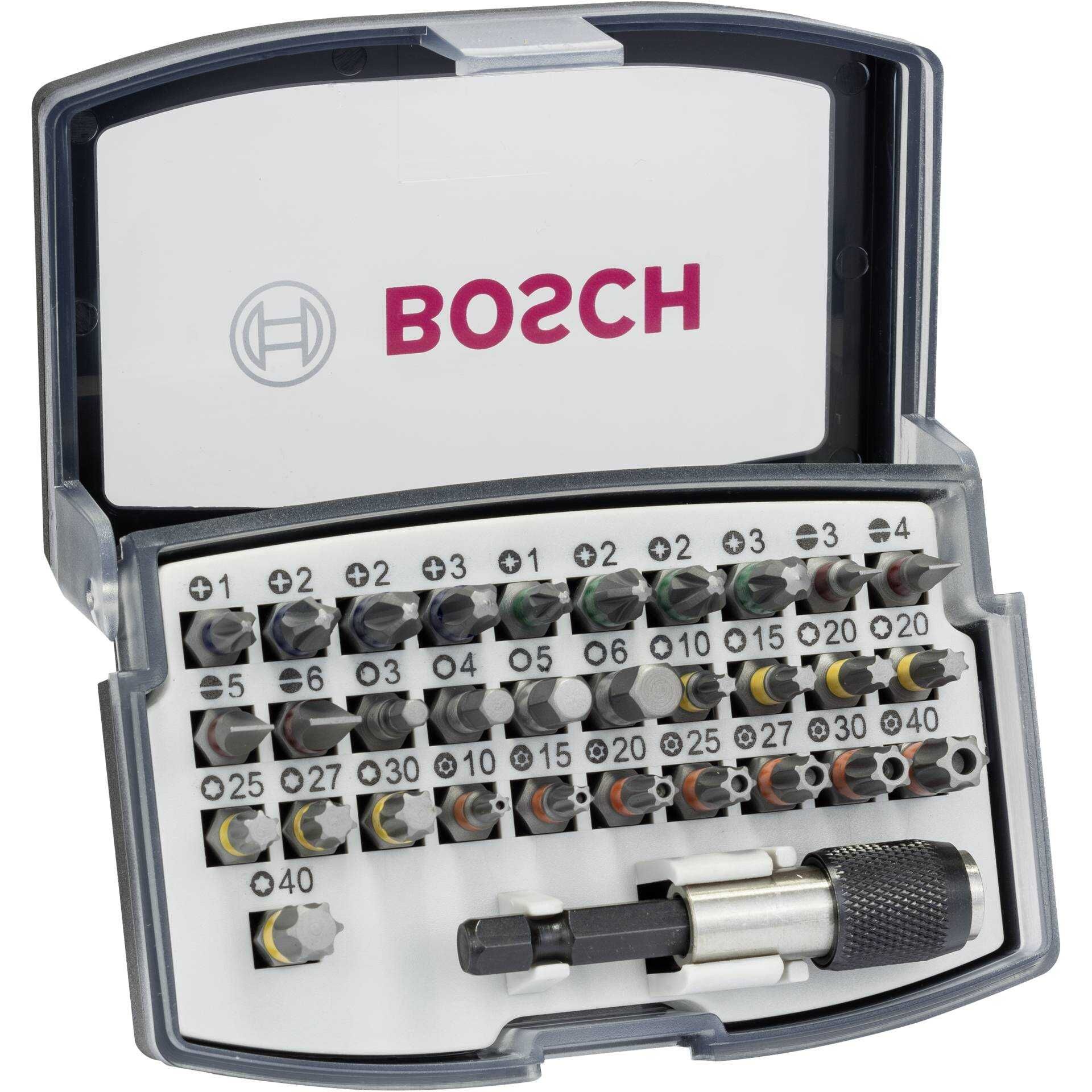 Bosch - Schraubenziehersatz - 32 Stücke - torx, phillips, pozidriv, hex, slot, aufbruchsicher Torx - Länge: 25 mm