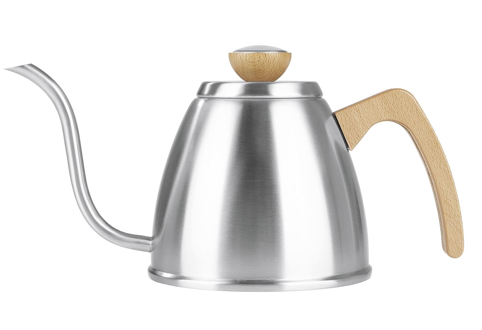 BEEM Wasserkessel Edelstahl mit Thermometer & Holz-Griff 1 Liter