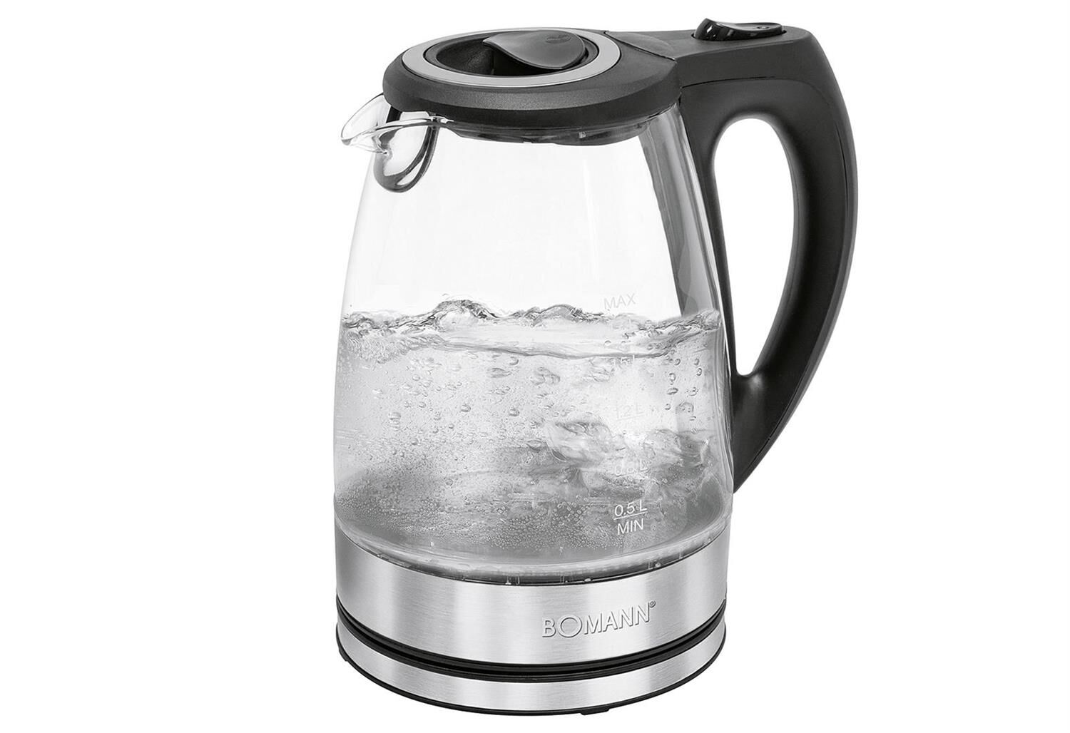 BOMANN  Wasserkocher 1,7 Liter 2200W Glas/Edelstahl WKS 6032 G CB