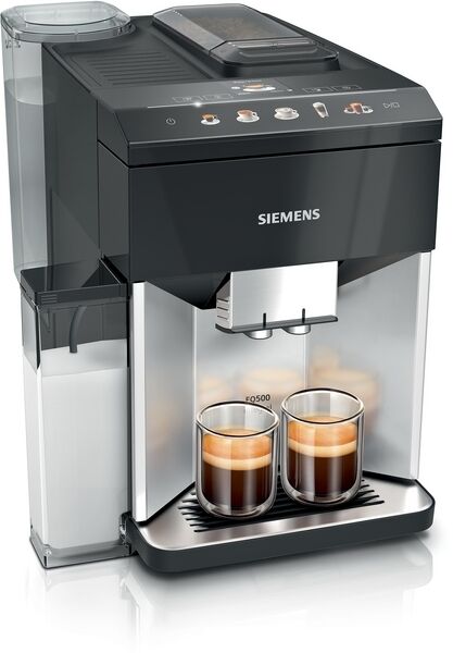 Siemens Kaffeevollautomat TQ513D01 Kaffee-Vollautomat Silber-Schwarz EQ500