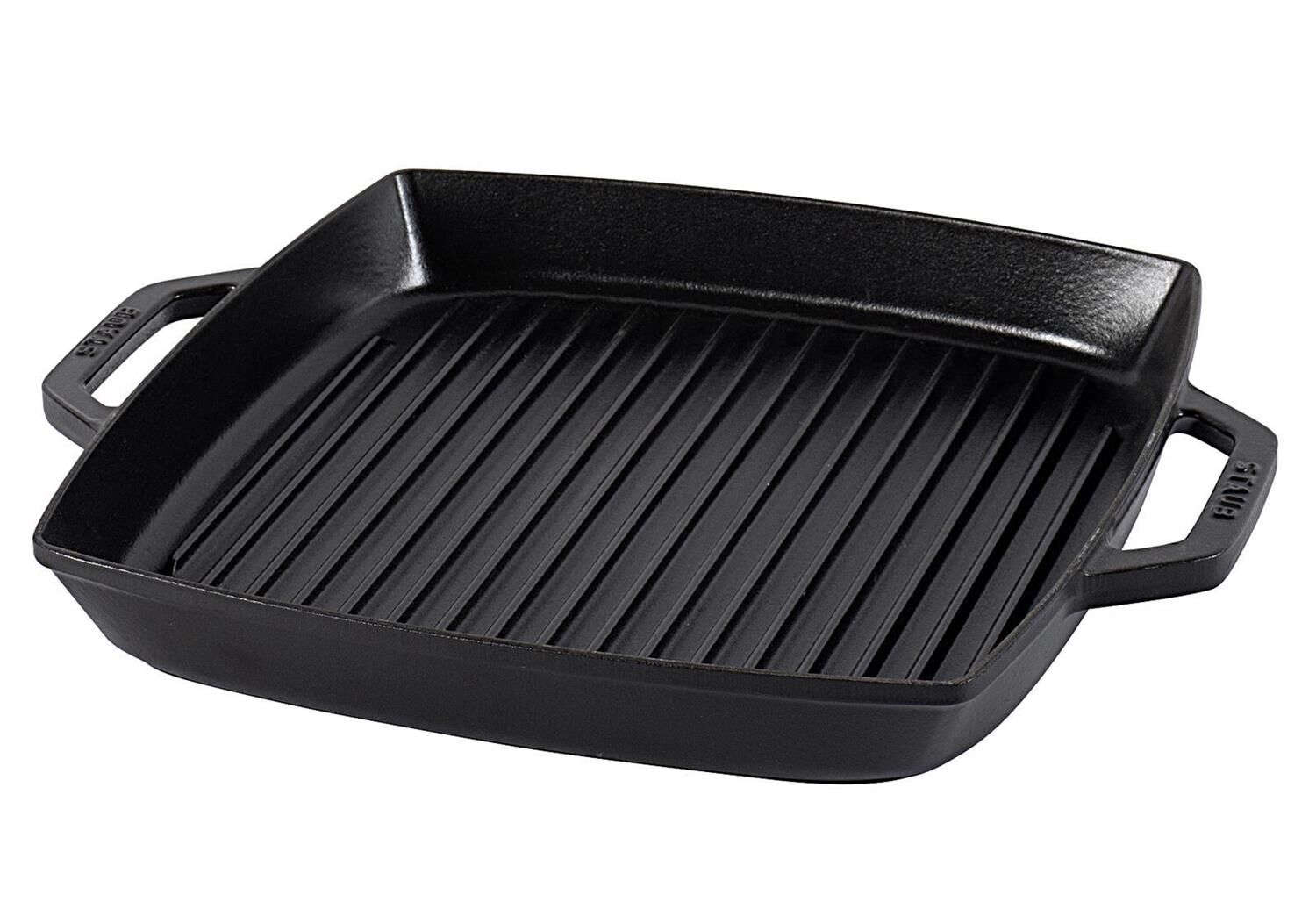 STAUB Grillpfanne mit 2 Griffen Gusseisen 33x33cm schwarz