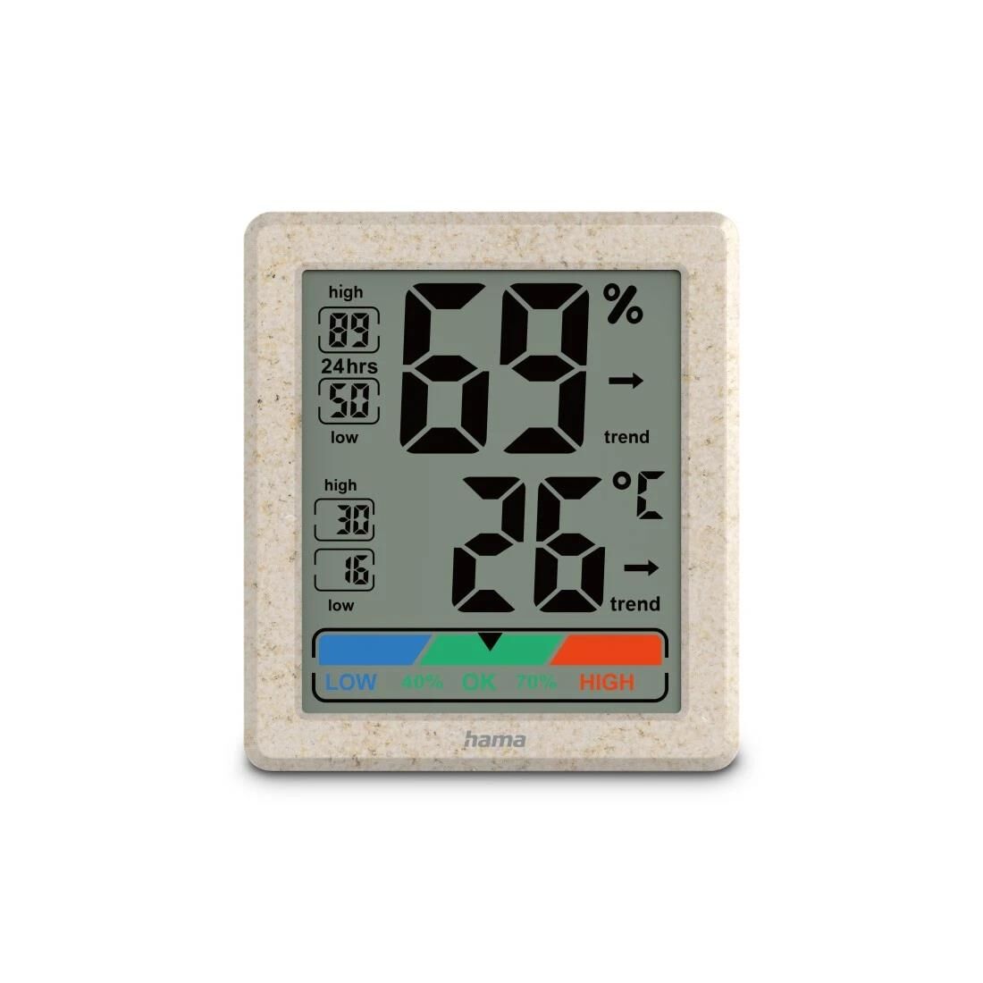 Hama Thermometer und Hygrometer "Ponza", digital, für innen, Beige