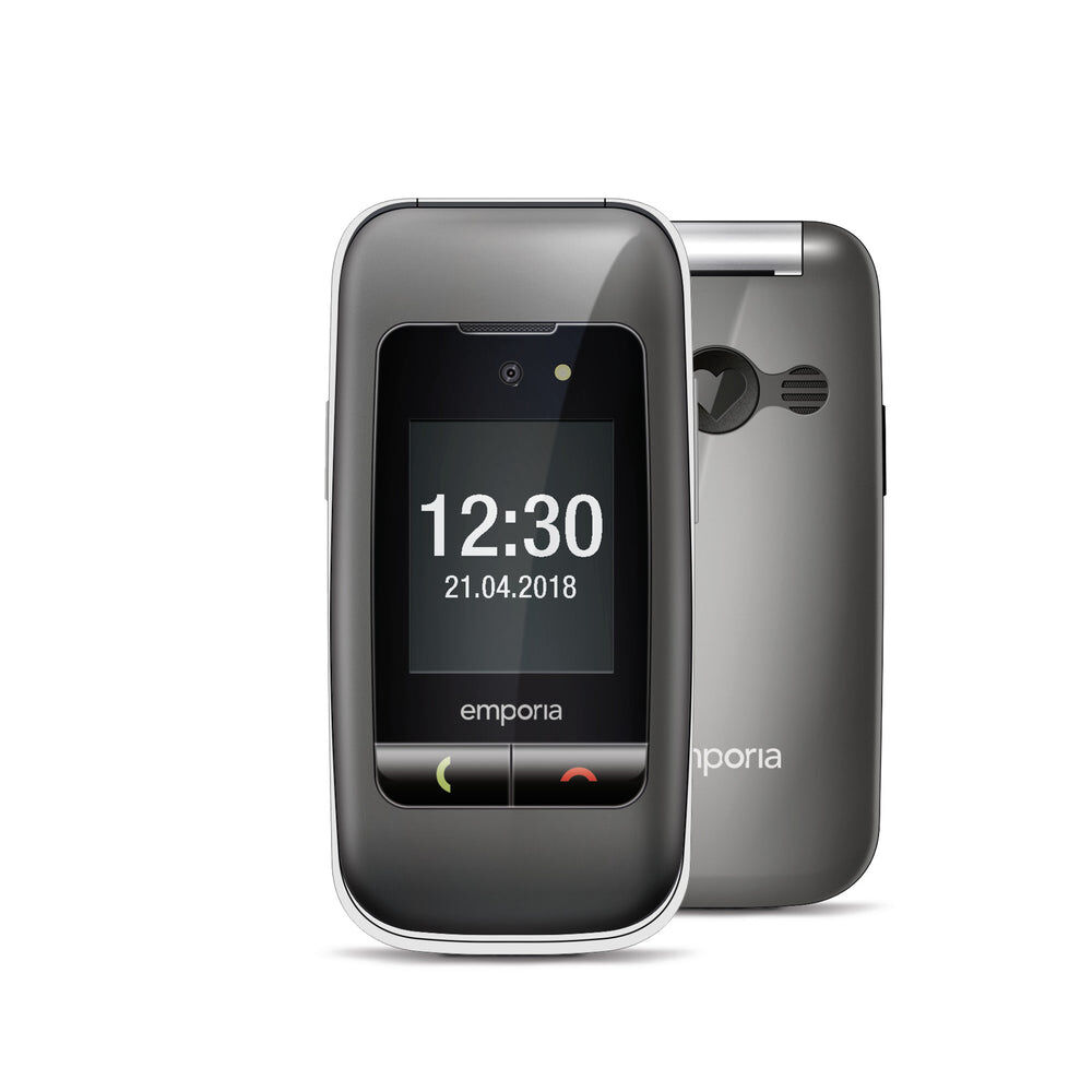 Emporia ONE, Klappgehäuse, 6,1 cm (2.4"), 2 MP, Bluetooth, 900 mAh, Schwarz, Grau