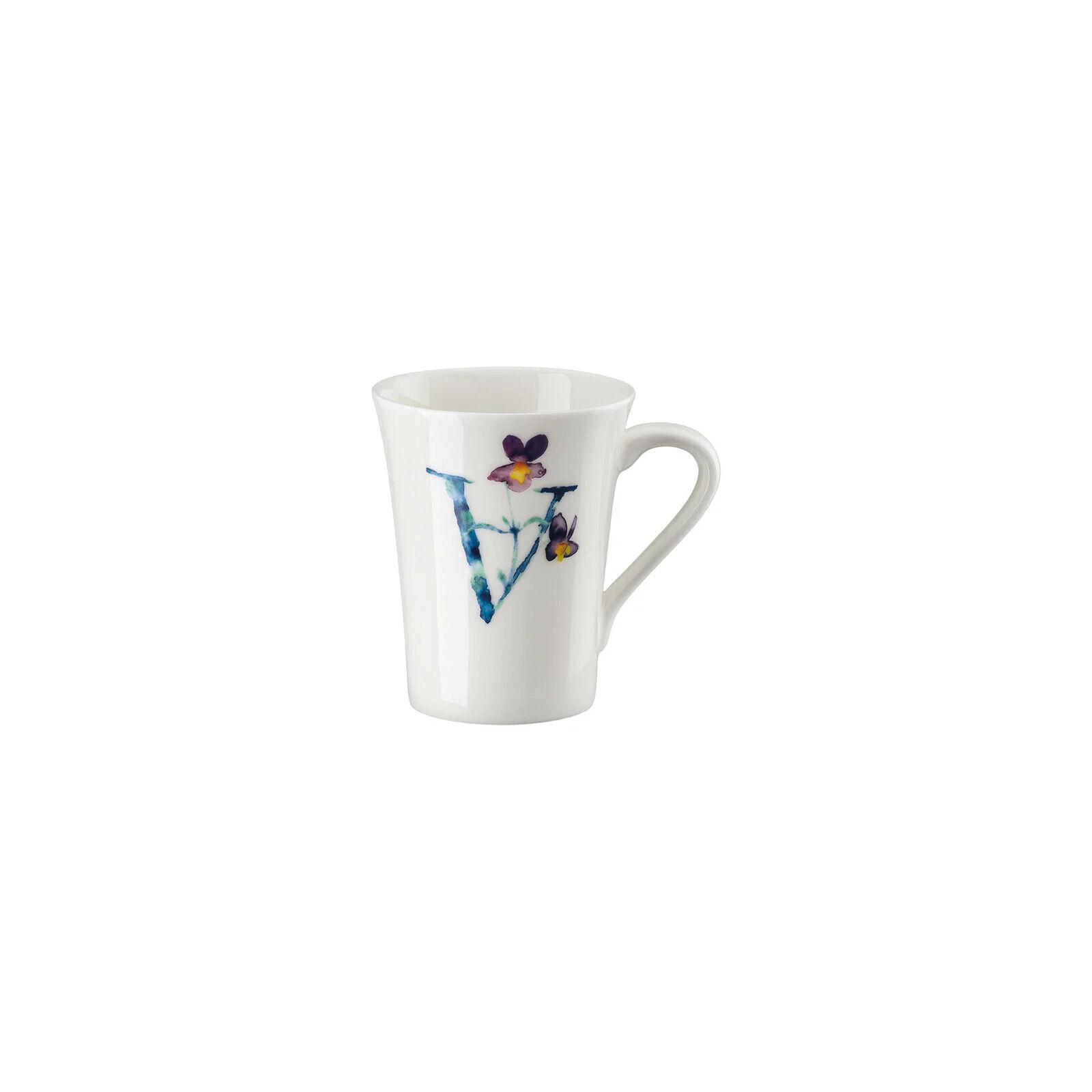 Hutschenreuther Becher mit Henkel Flower Alphabet V-Viola