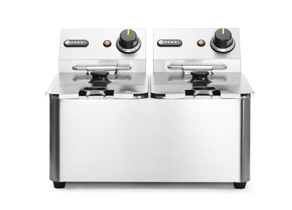 HENDI Friteuse Kitchen Line - 2x4L, Kitchen Line, 8L, 230V/6000W, 470x380x(H)315mm