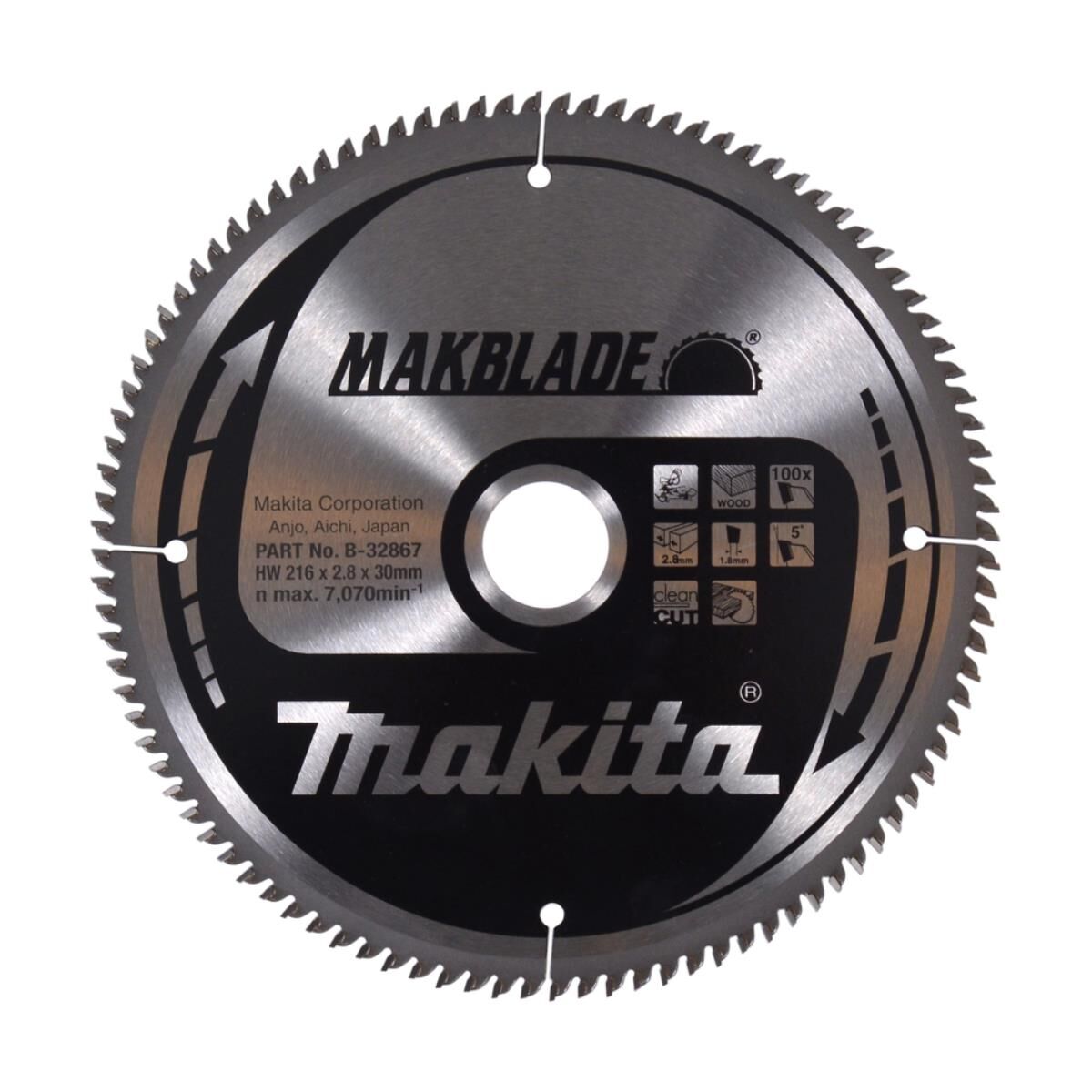 Makita HM-Kreissägeblatt TCT Makblade TCT • 216 x 30 mm • 100 Zähne • Holz