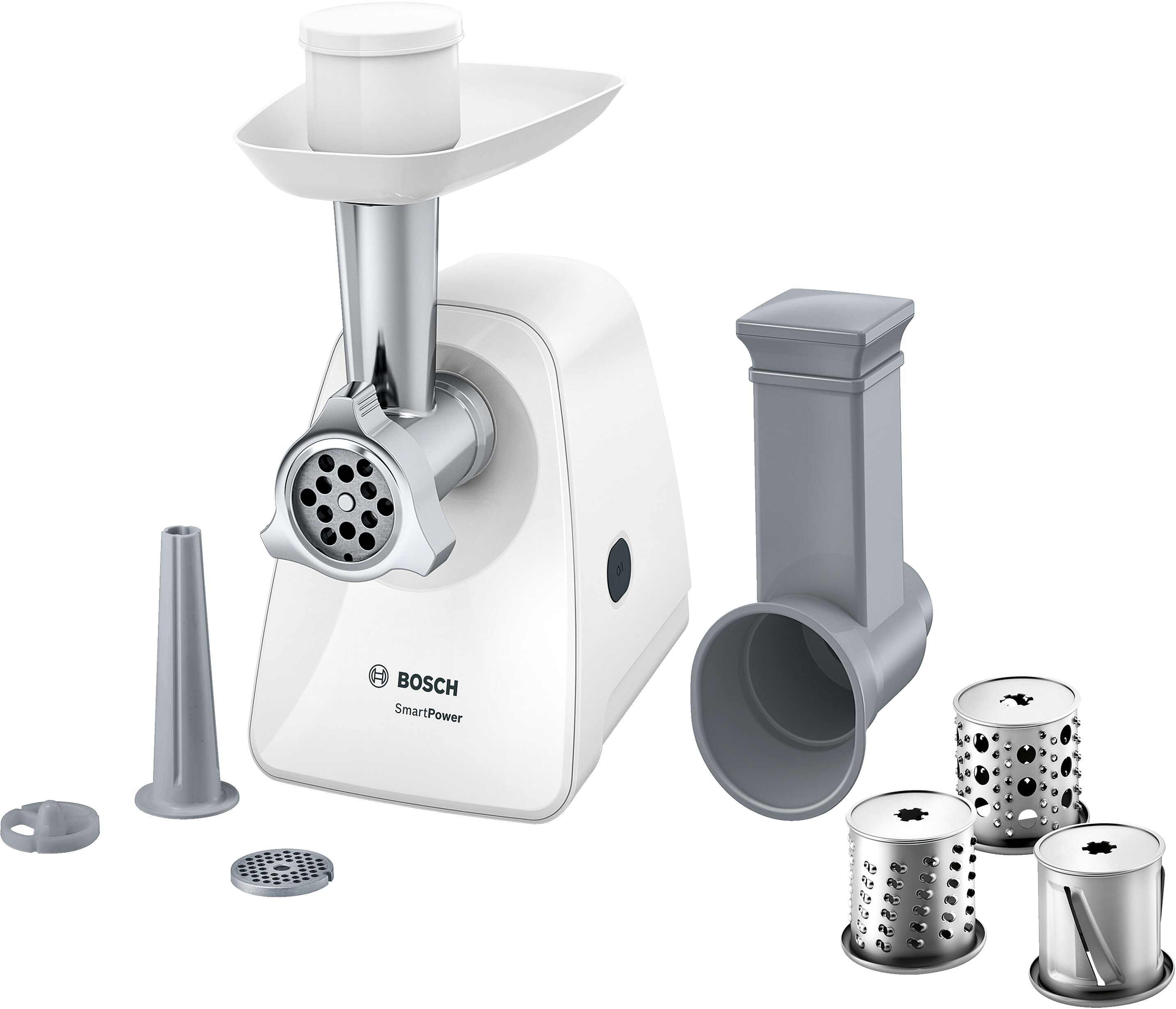 Bosch Fleischwolf, SmartPower, 1500 W, Weiß, Weiß, MFW2514W