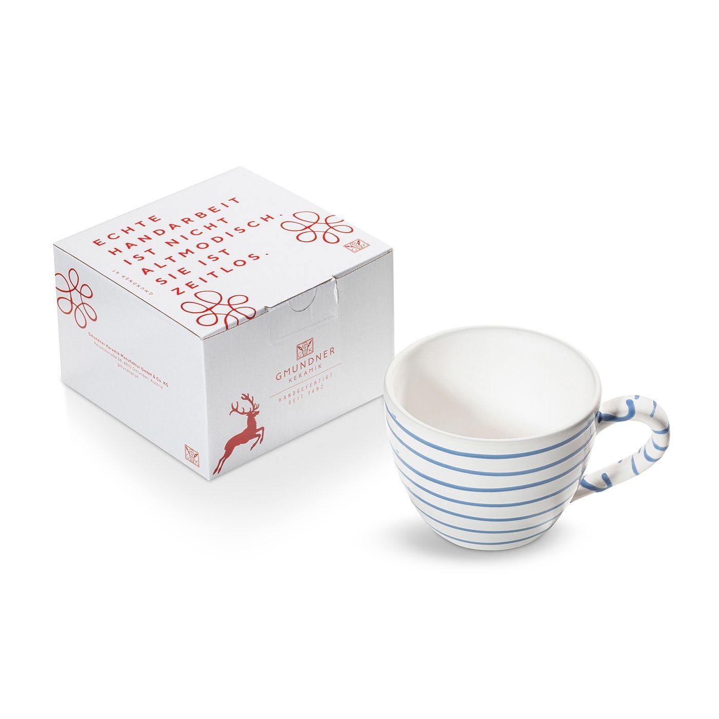 Gmundner Keramik Blaugeflammt, Teetasse Maxima 0,4 Liter