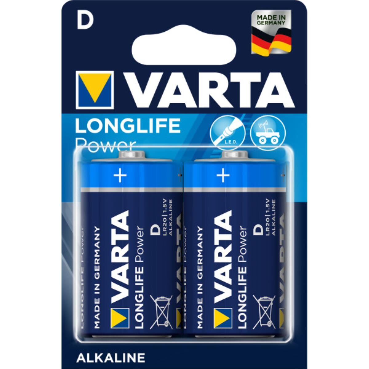 VARTA Batterie Longlife Power D 2er Blister