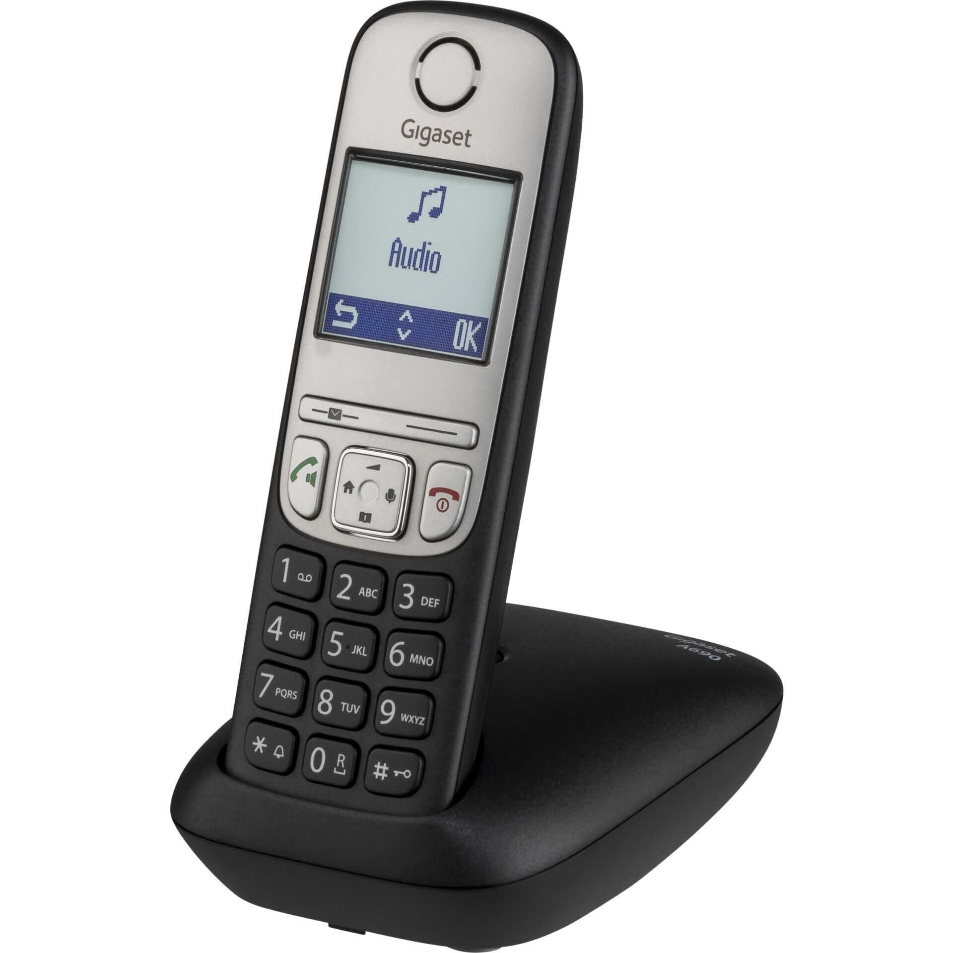 Gigaset A690 - Schnurlostelefon mit Rufnummernanzeige - ECO DECT\GAP - Schwarz