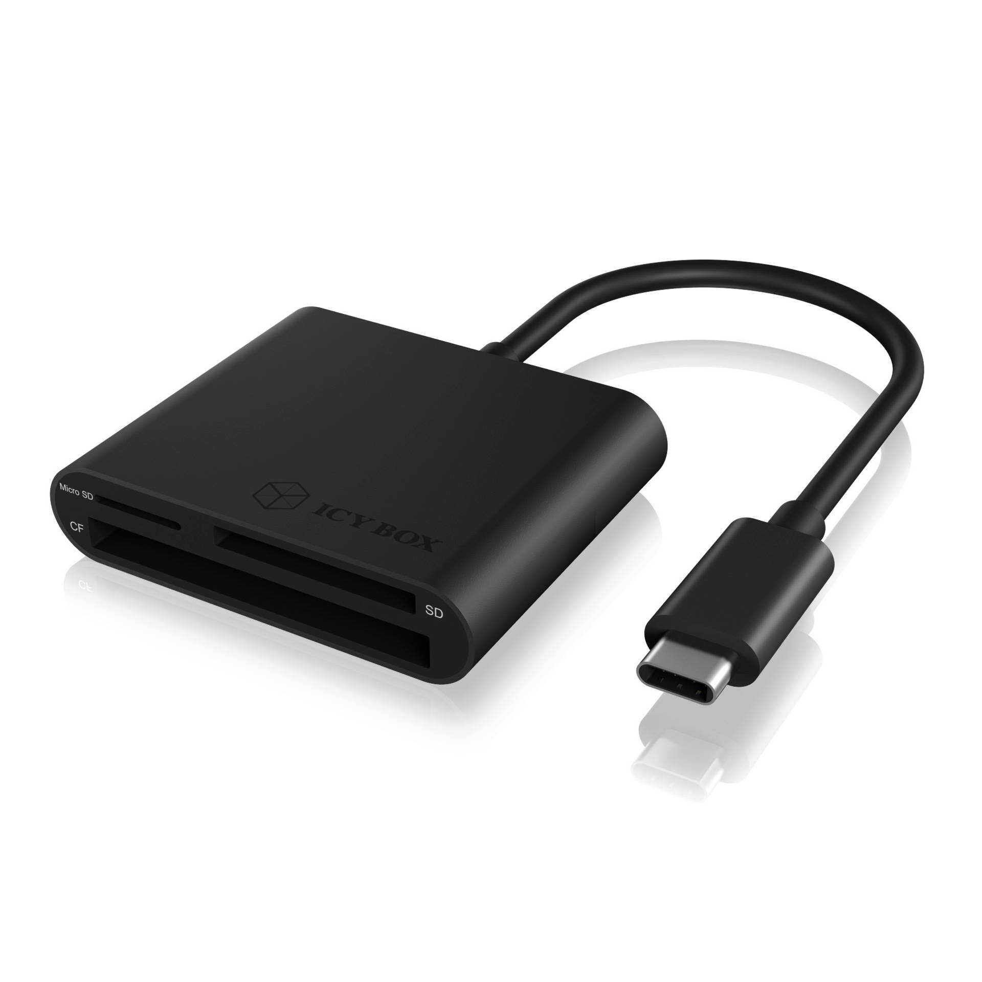 RaidSonic ICY BOX IB-CR301-C3 - Kartenleser (SD, CF, SDHC, microSDHC, SDXC, microSDXC, SDXC UHS-I, microSDXC UHS-I) - USB-C 3.0