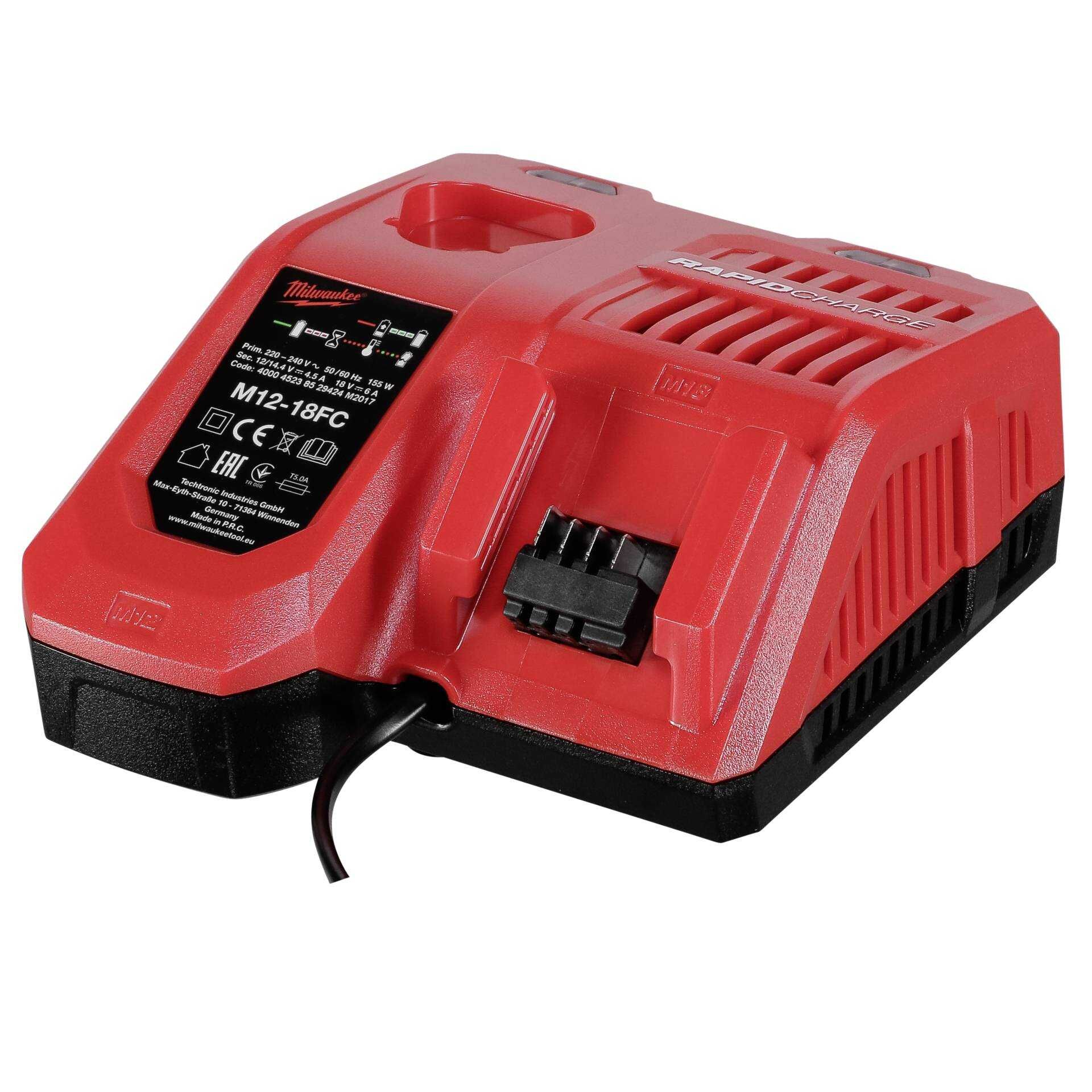 Milwaukee M12-18 FC - Batterieladegerät - 155 Watt (M12, M18) - für Milwaukee M12, M12 BDD-202C
