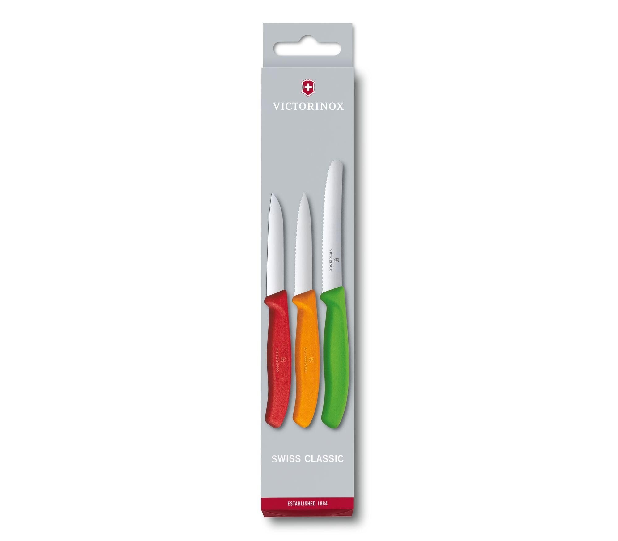 Victorinox Swiss Classic Gemüsemesser-Set 3-teilig rot orange grün