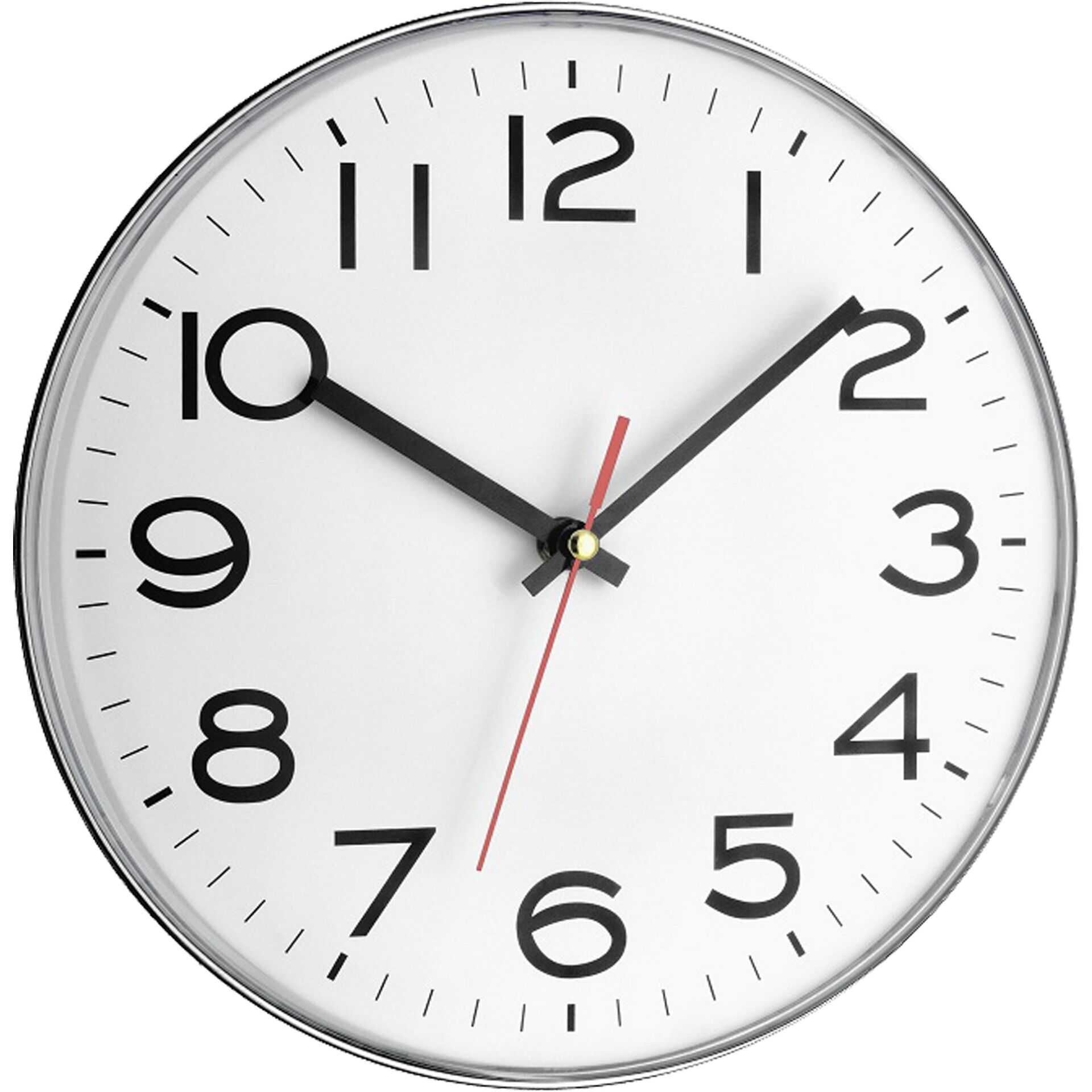 TFA - Uhr - Quarz - geeignet für Wandmontage - 28 cm - weiß, Silber