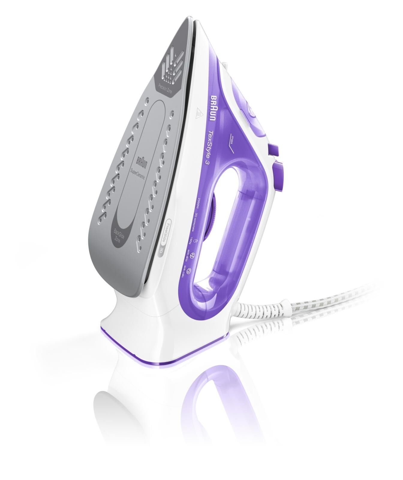 BRAUN HH Bügeleisen 2350W 270ml FreeGlide 3D Keramik violett-weiss SI 3042 VI