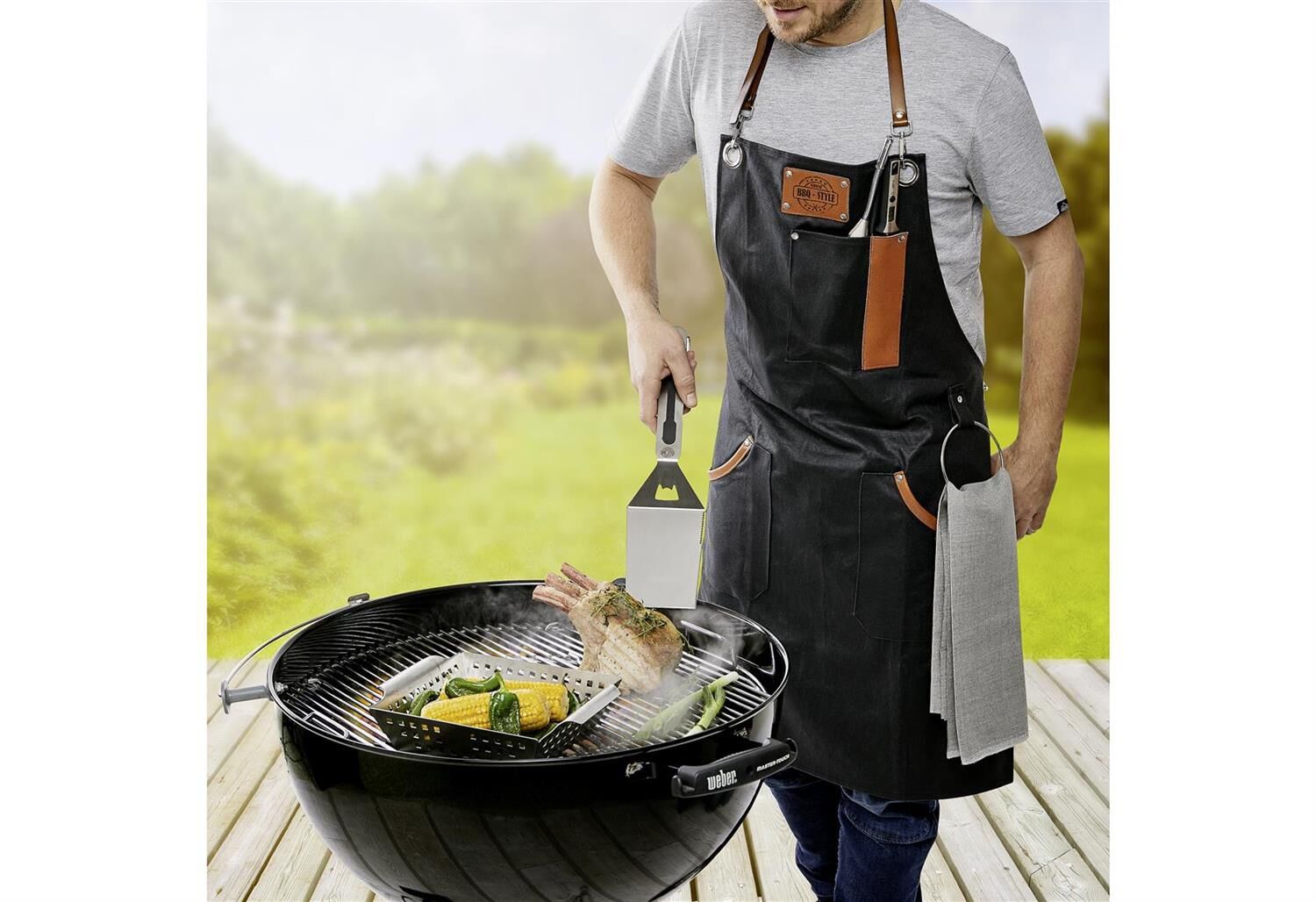 GEFU Baumwoll Grillschürze gewachst 90x65cm