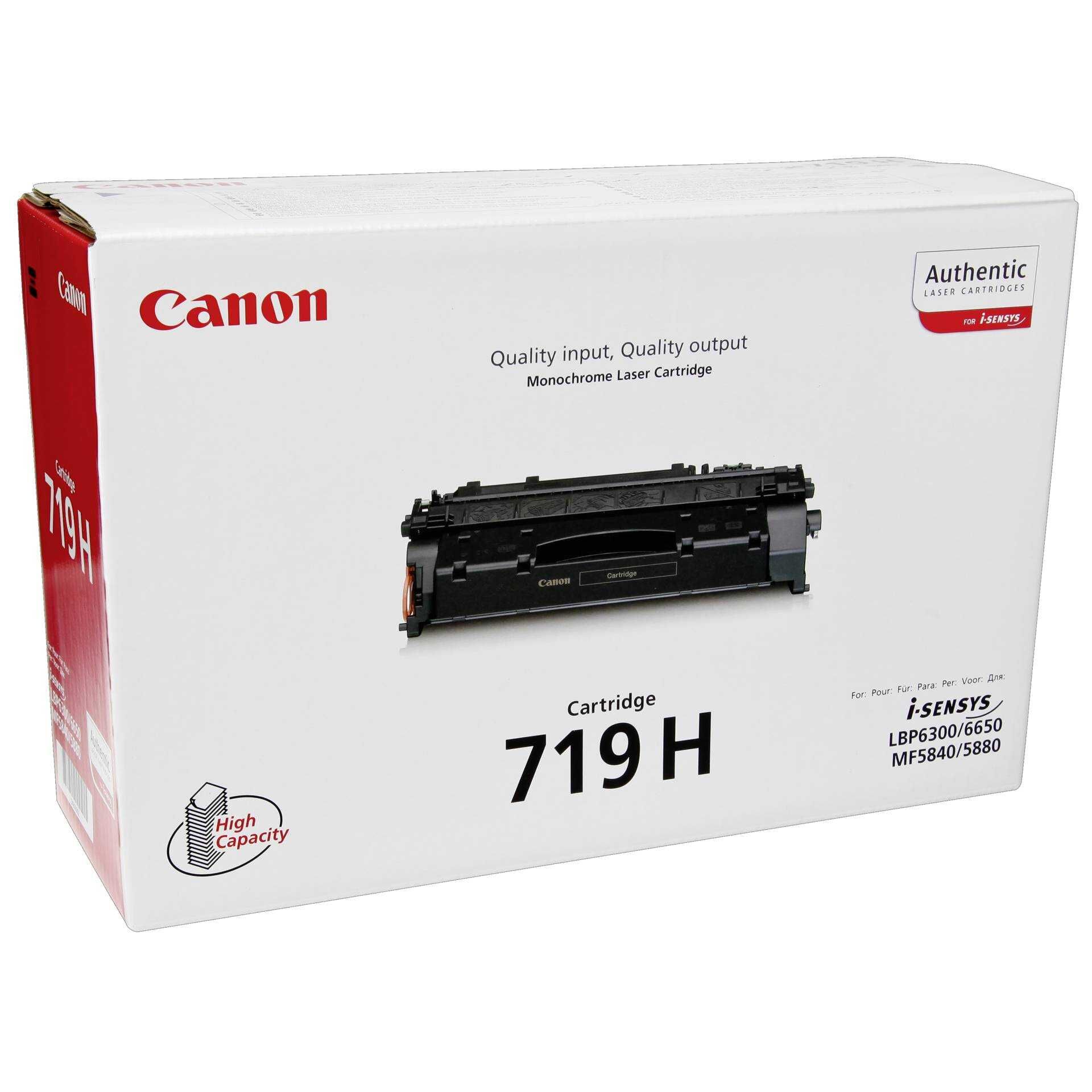Canon 719 H - Hohe Ergiebigkeit - Schwarz - Original - Tonerpatrone - für i-SENSYS LBP251, LBP252, LBP253, LBP6310, MF411, MF416, MF418, MF419, MF6140, MF6180