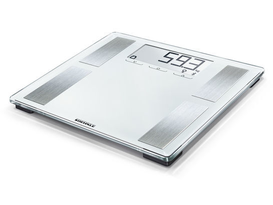 Soehnle Shape Sense Connect 100, Elektronische Personenwaage, 180 kg, 100 g, Silber, kg, lb, ST, Rechteck