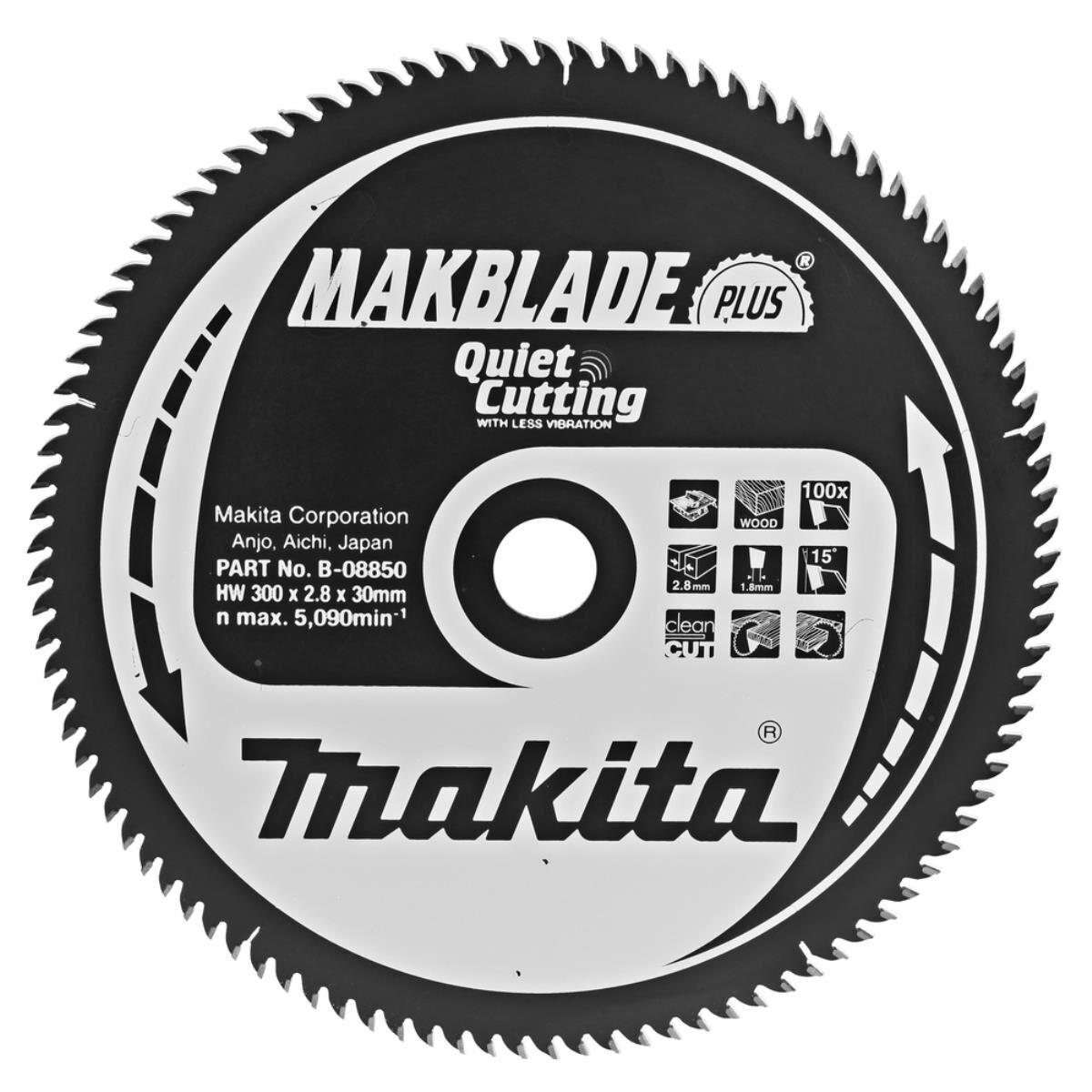 Makita Kreissägeblatt, MAKBLADE PLUS 300 x 30 mm • 96 Zähne