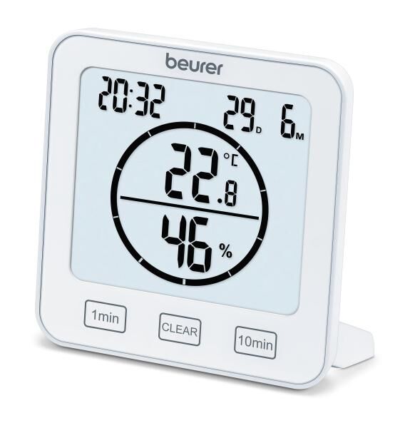 BEURER Thermo-Hygrometer LCD Timer weiß HM 22