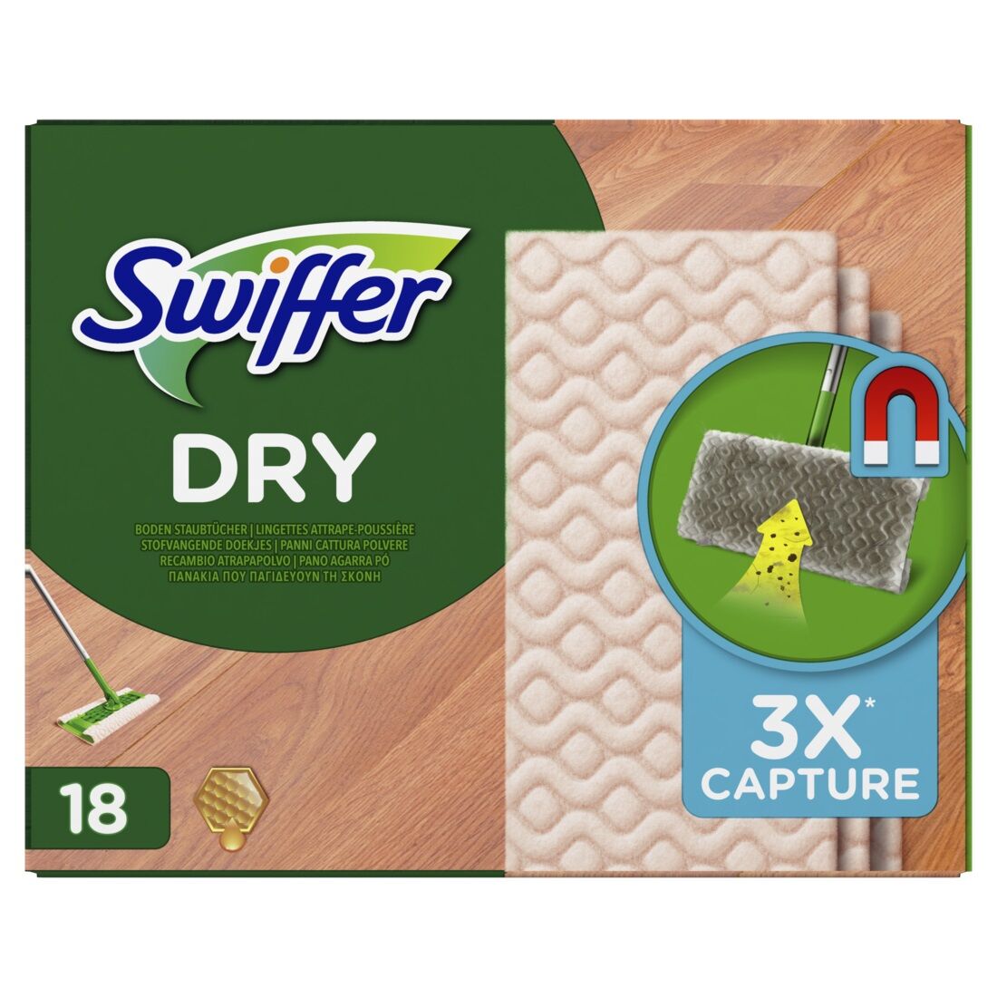 Swiffer Trocken Wischtücher Nachfüllpackung 18er Holz & Parkett