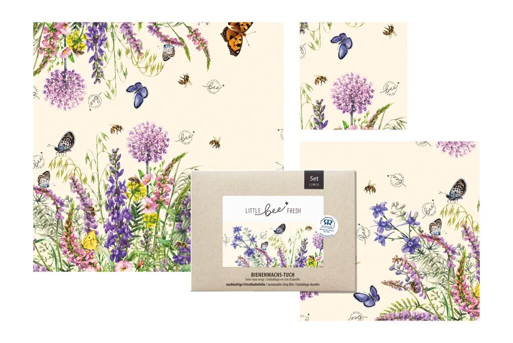 Redecker Bienenwachs-Tuch 3er Set Blumenwiese